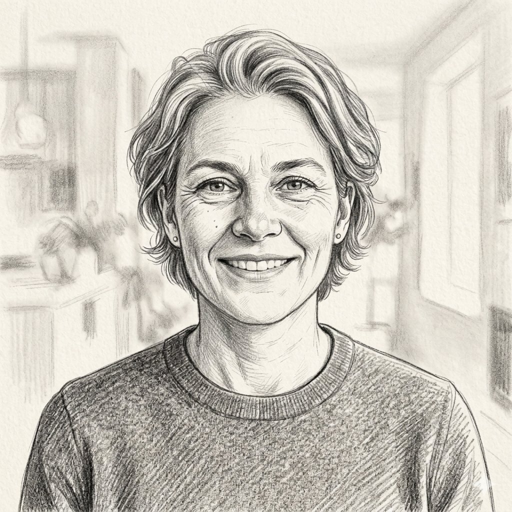 Illustrated portrait of a generic campaign candidate, smiling